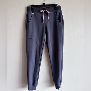 Figs Jogger Scrub Pants Women’s Size XS Gray Pink Pockets